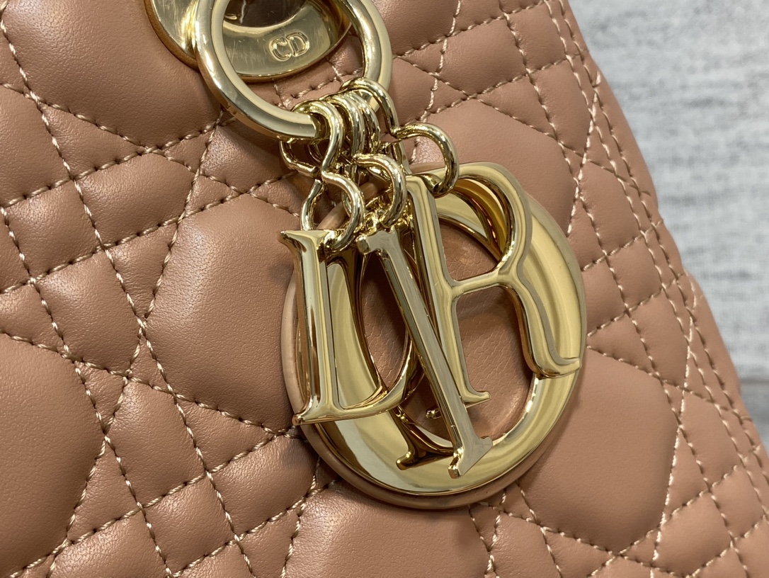 Medium Lady Dior Bag Biscuit Cannage Lambskin